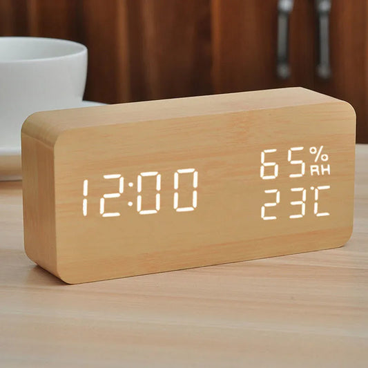 Wooden Digital Multifunctional Alarm Clock