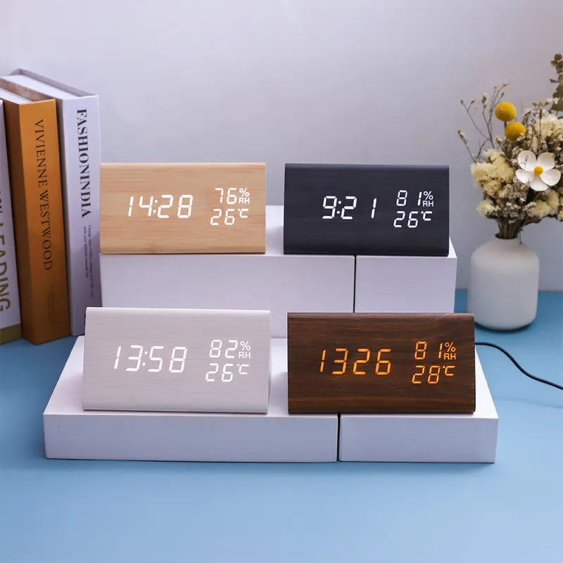 Wooden Digital Multifunctional Alarm Clock